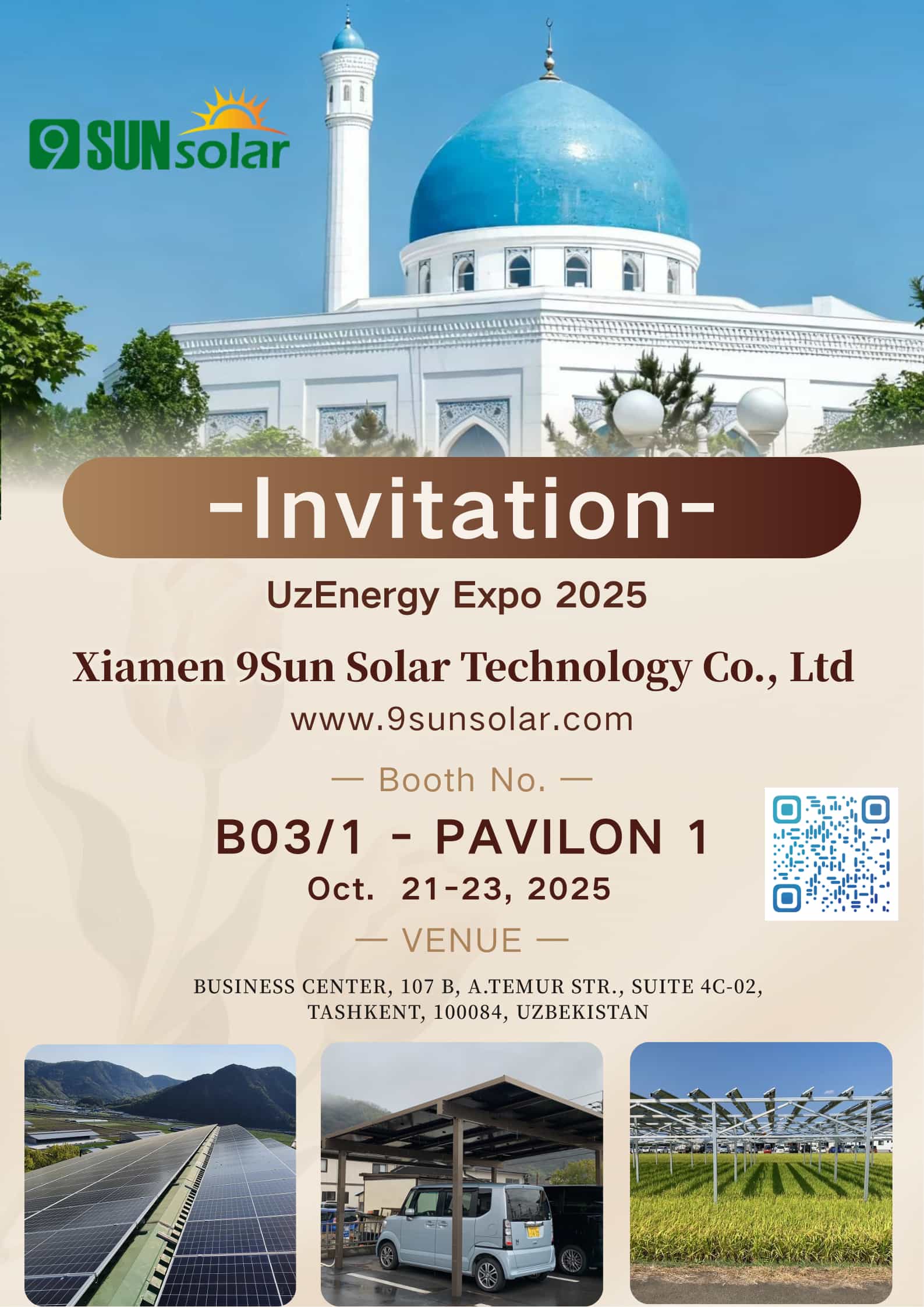 Comunicato stampa: 9Sun Solar vi invita all'UzEnergy Expo 2025 in Uzbekistan
