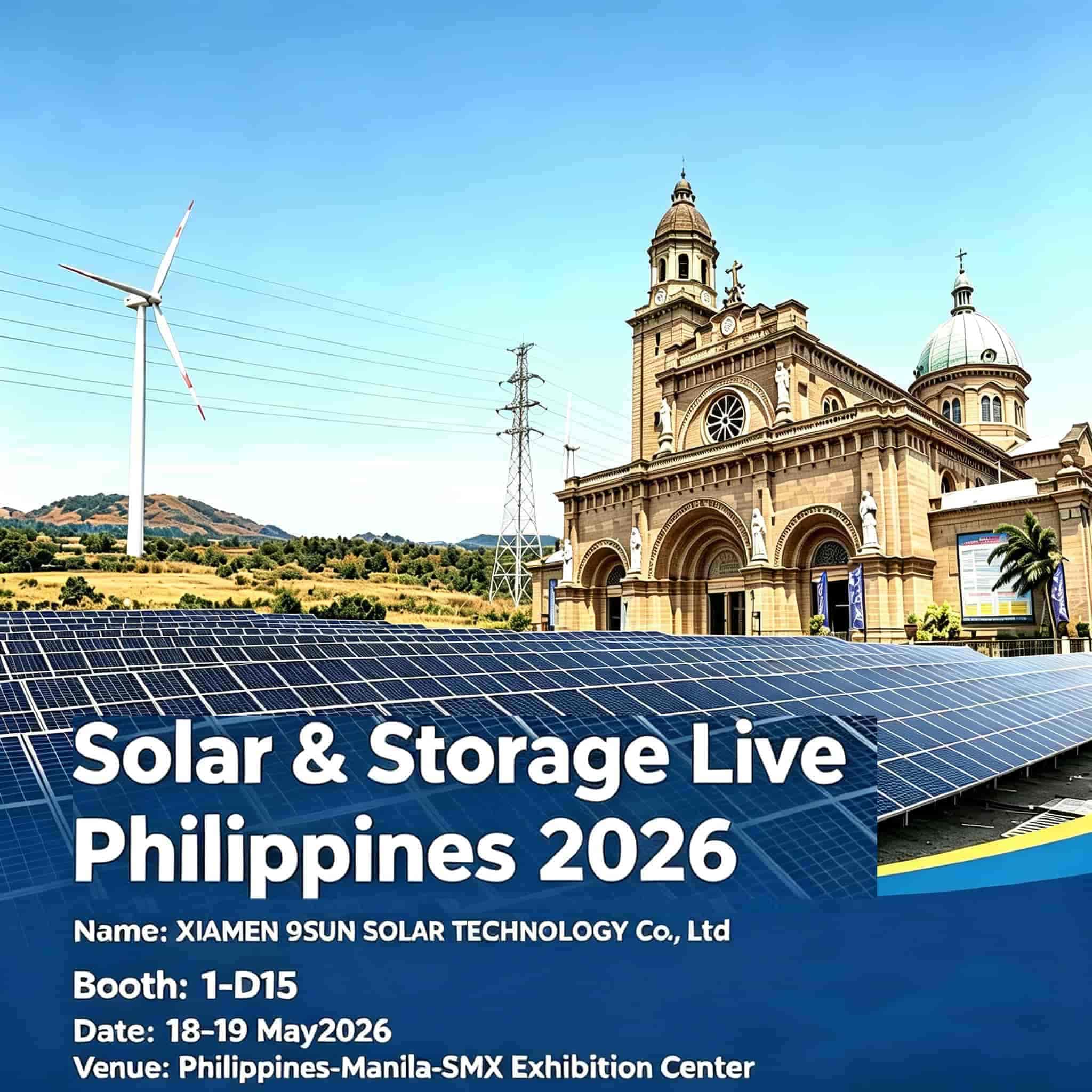 Visitate lo stand di XIAMEN 9Sunsolar al Solar & Storage Live Philippines 2026 – Stand 1-D15