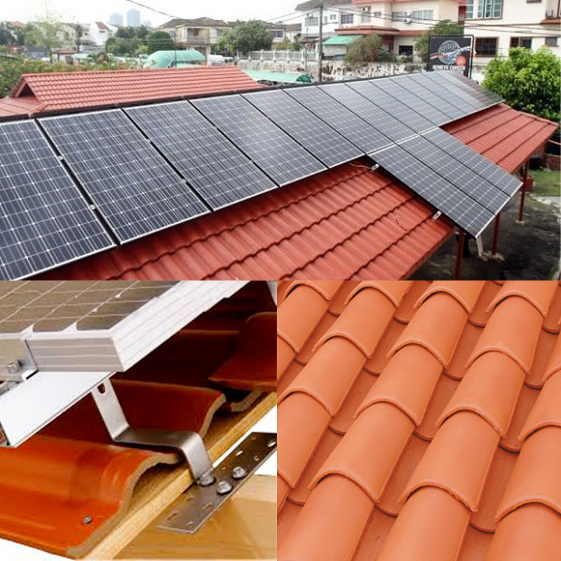 Solar roof tiles install